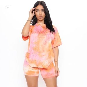Tie dye biker set